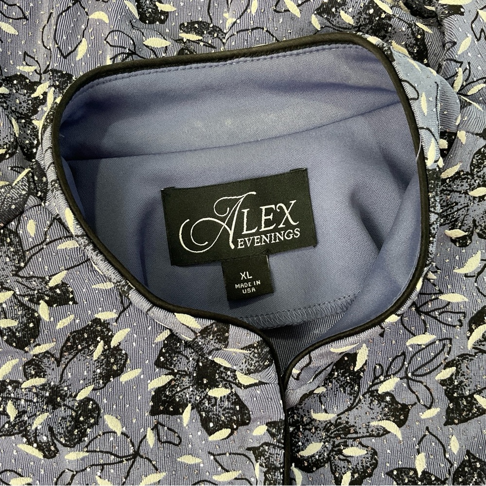 Alex Evenings Steel Blue, Black-And-White, Floral… - image 6